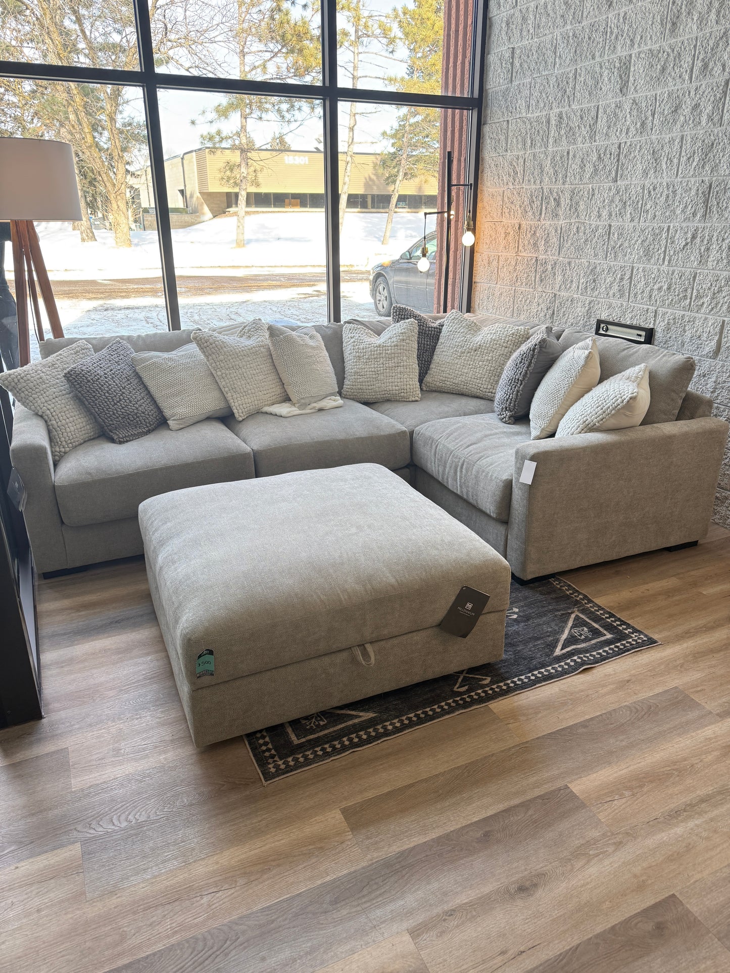Aslan Court 4-Piece Sectional + Storage Ottoman