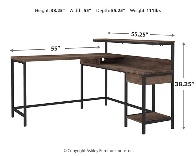 Arlenbry L-Desk with Storage