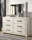 Cambeck  Panel Headboard With Mirrored Dresser, Chest And 2 Nightstands