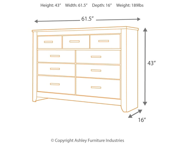 Zelen Queen/Full Panel Headboard with Dresser