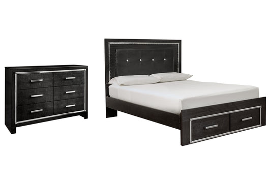 Kaydell Queen Panel Bed with Storage with Dresser