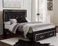 Kaydell Queen Panel Bed with Storage with Mirrored Dresser