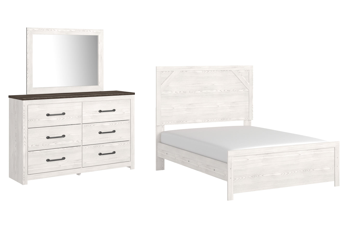 Gerridan Full Panel Bed with Mirrored Dresser