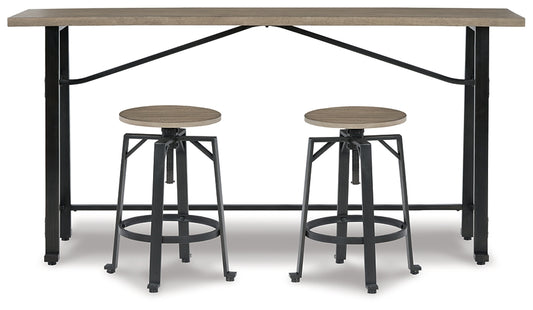 Lesterton Counter Height Dining Table and 2 Barstools