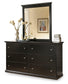 Maribel  Panel Bed With Mirrored Dresser