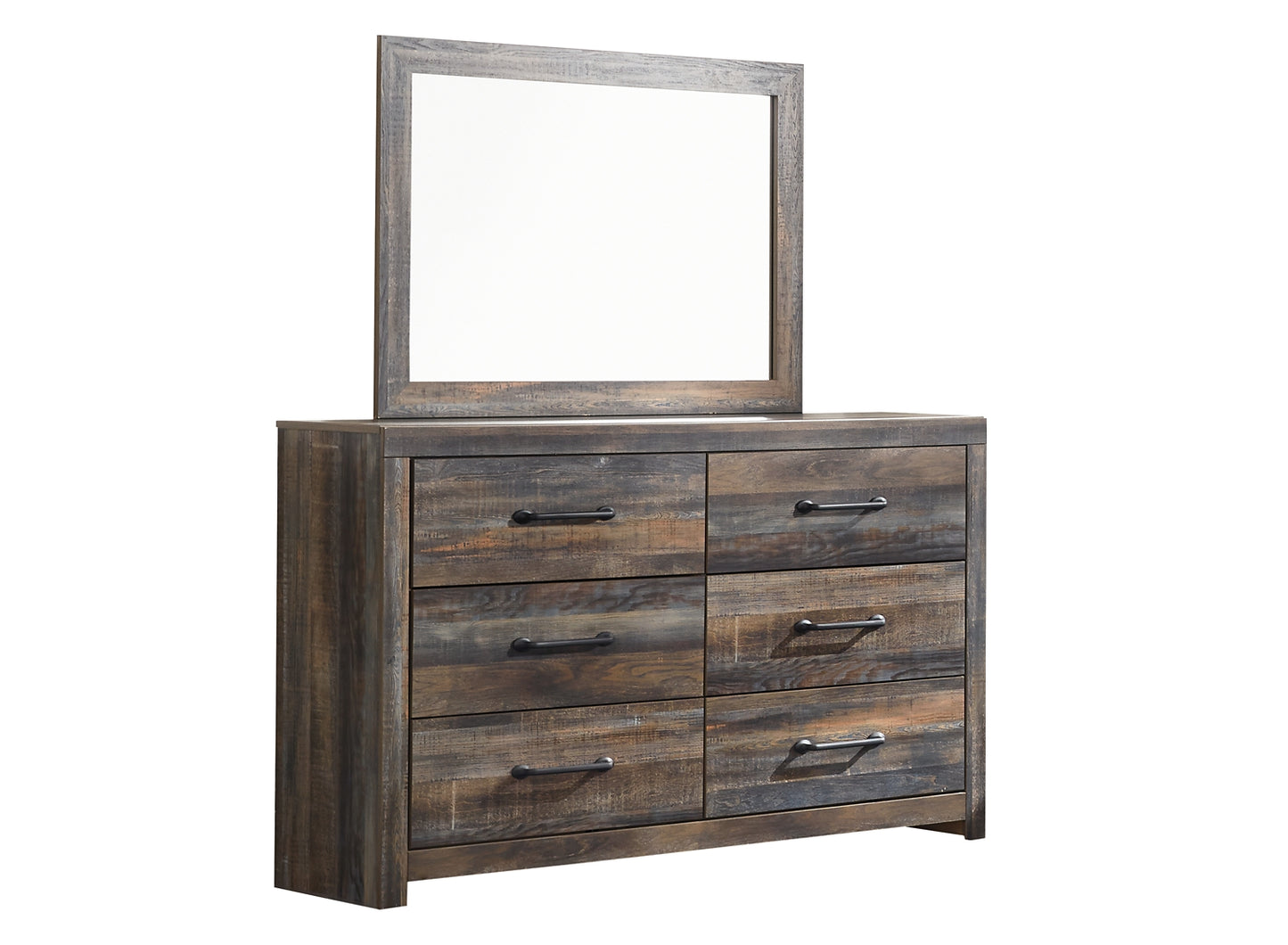 Cambeck King Panel Headboard with Mirrored Dresser and Chest