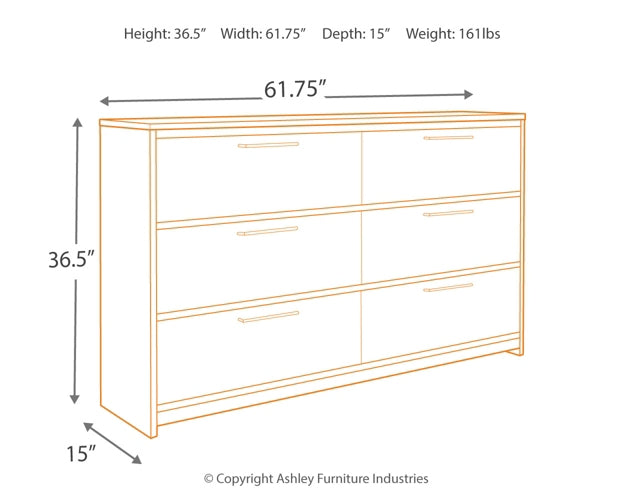 Baystorm King Panel Bed with 4 Storage Drawers with Dresser