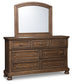 Flynnter  Panel Bed With 2 Storage Drawers With Mirrored Dresser, Chest And 2 Nightstands