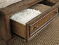 Flynnter  Panel Bed With 2 Storage Drawers With Dresser