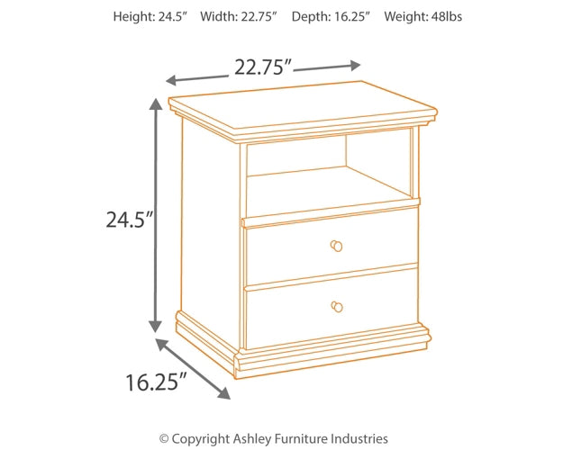 Maribel Twin Panel Headboard with Mirrored Dresser, Chest and Nightstand