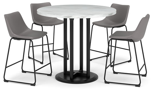 Centiar Counter Height Dining Table and 4 Barstools