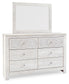 Paxberry King Panel Bed with Mirrored Dresser, Chest and 2 Nightstands