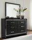 Kaydell Queen Upholstered Panel Storage Bed with Mirrored Dresser, Chest and 2 Nightstands