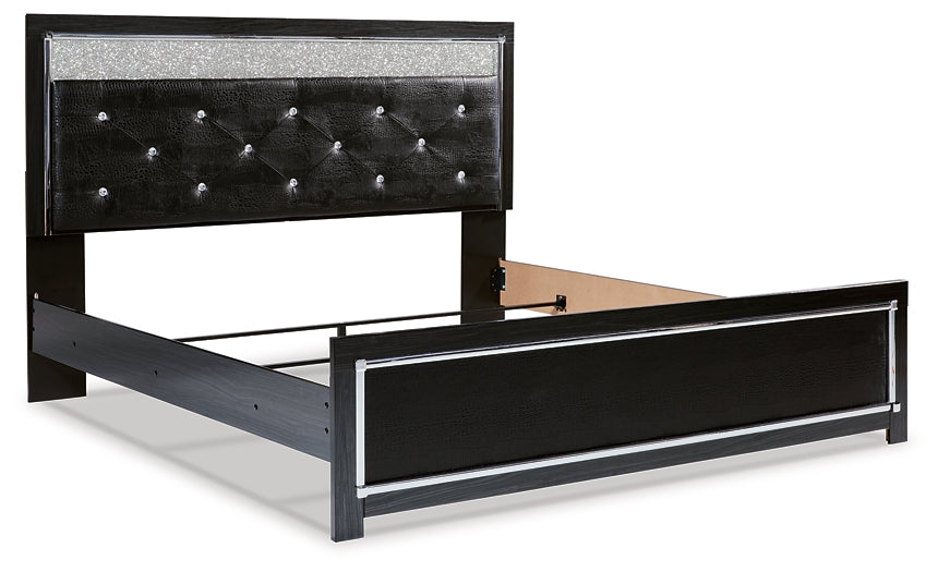 Kaydell King Upholstered Panel Platform Bed with Dresser