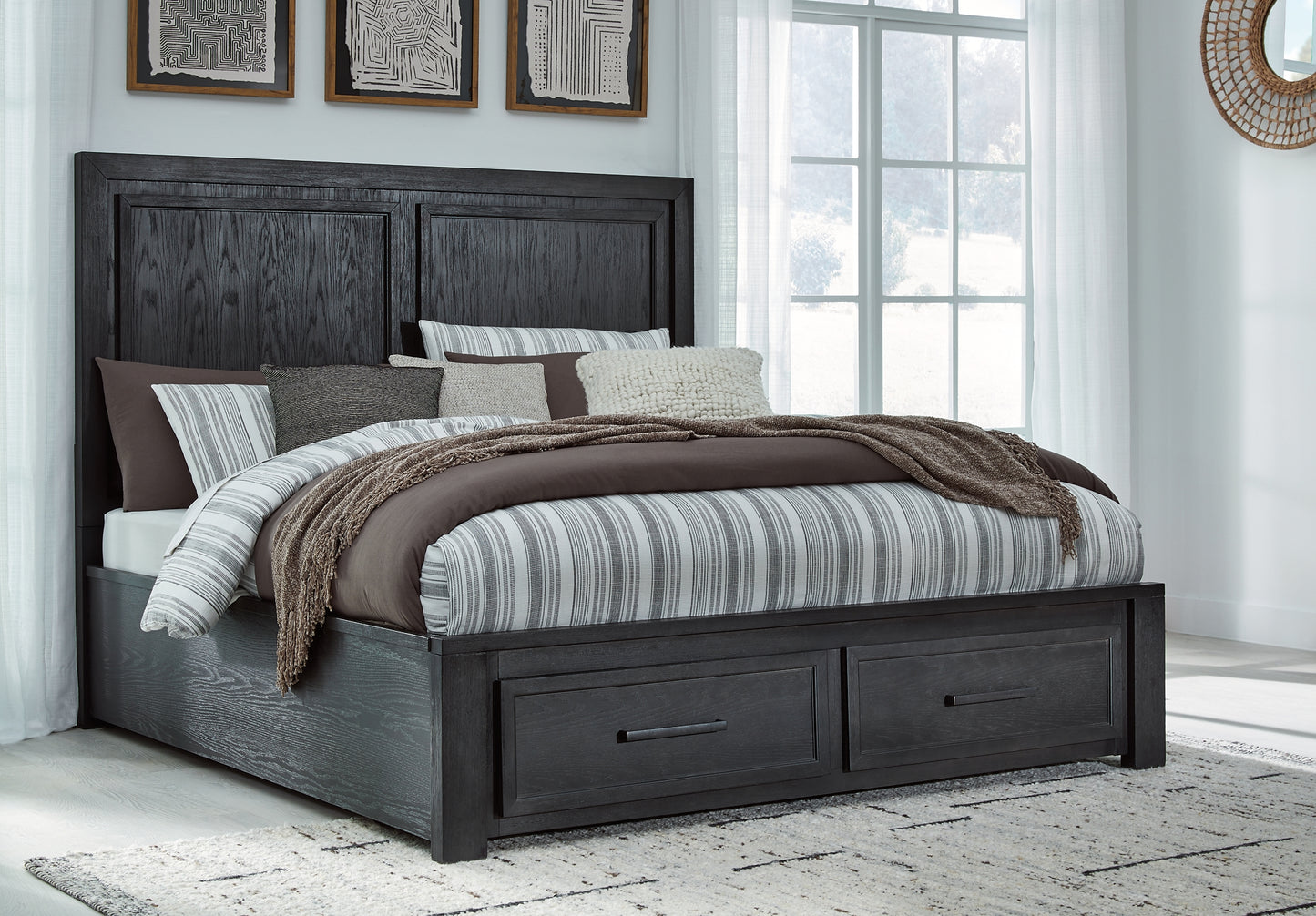 Foyland California King Panel Storage Bed with Dresser