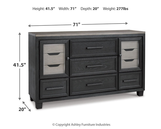 Foyland California King Panel Storage Bed with Dresser