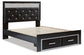 Kaydell Queen Upholstered Panel Storage Platform Bed with Mirrored Dresser and 2 Nightstands