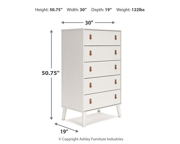 Aprilyn Twin Bookcase Headboard with Dresser and Chest