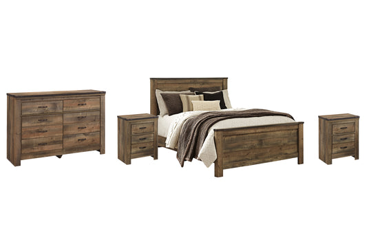 Trinell Queen Panel Bed with Dresser and 2 Nightstands