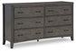 Montillan California King Panel Bed with Dresser