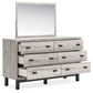 Vessalli King Panel Bed with Mirrored Dresser, Chest and 2 Nightstands