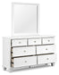 Fortman Twin Panel Bed with Mirrored Dresser