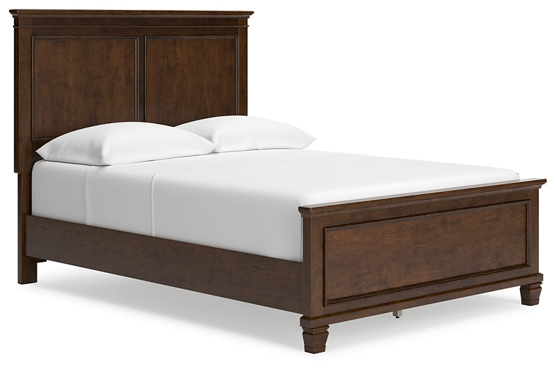 Danabrin Full Panel Bed with Mirrored Dresser and Nightstand