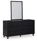 Danziar Queen Panel Bed with Mirrored Dresser and Nightstand