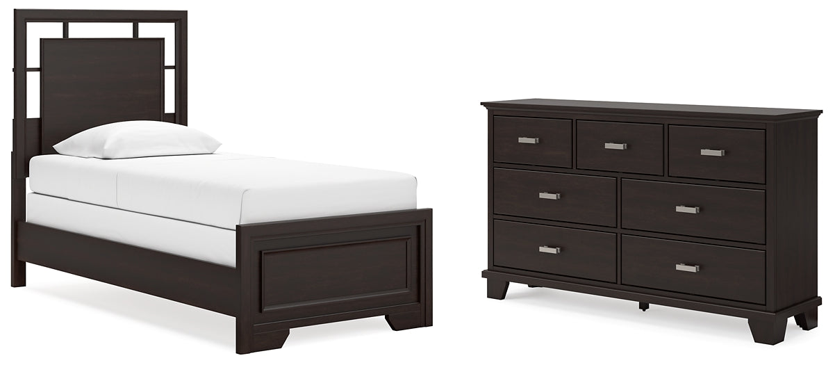 Covetown Twin Panel Bed with Dresser