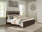 Covetown King Panel Bed with Mirrored Dresser and Nightstand