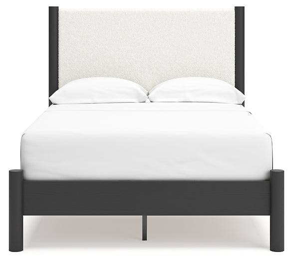 Cadmori Full Upholstered Panel Bed with 2 Nightstands