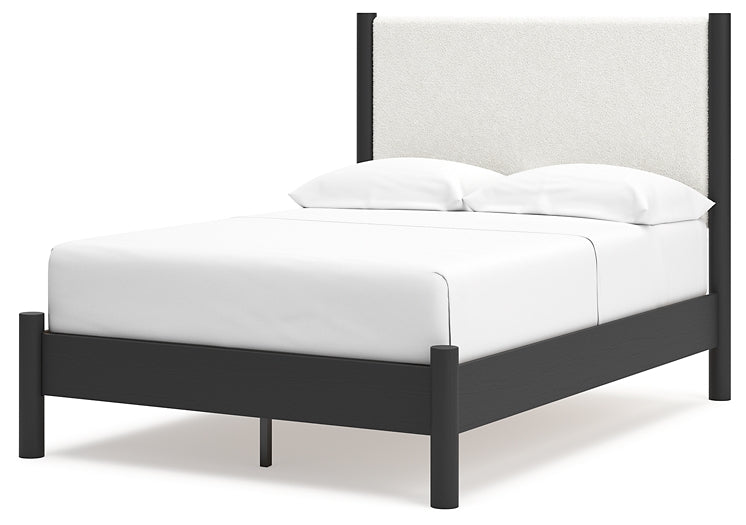 Cadmori Full Upholstered Panel Bed with Dresser