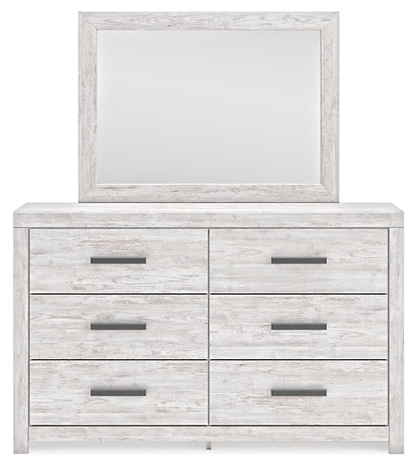 Cayboni Full Panel Bed with Mirrored Dresser, Chest and 2 Nightstands