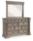 Blairhurst California King Panel Bed with Mirrored Dresser