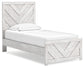 Cayboni Twin Panel Bed with Mirrored Dresser, Chest and 2 Nightstands