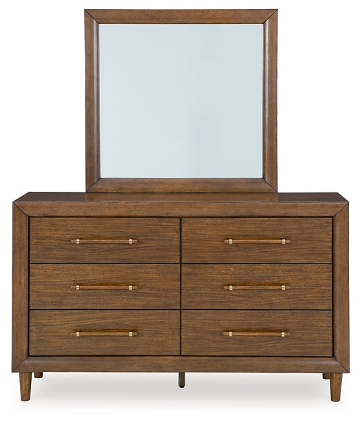 Lyncott King Upholstered Bed with Mirrored Dresser