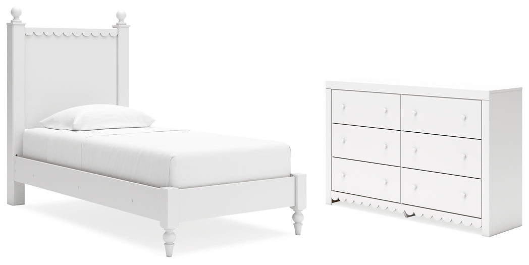 Mollviney Twin Panel Bed with Dresser