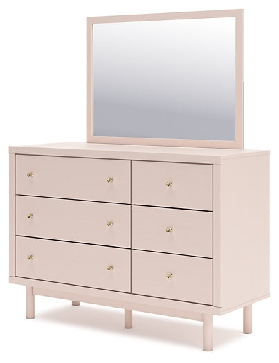 Wistenpine Twin Upholstered Panel Bed with Mirrored Dresser, Chest and 2 Nightstands