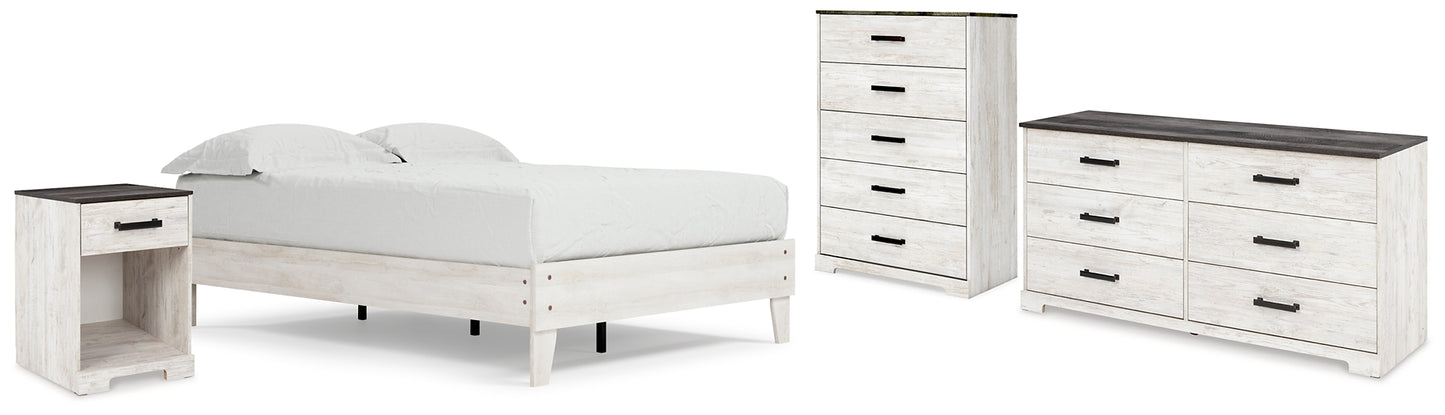 Shawburn Full Platform Bed with Dresser, Chest and Nightstand