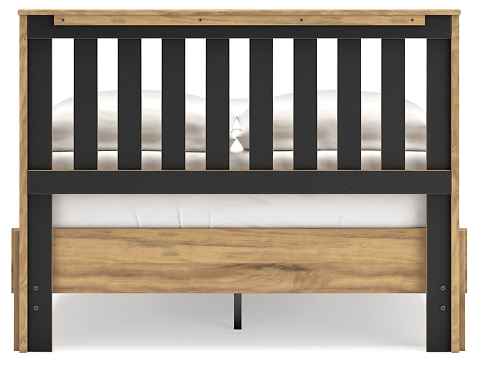 Bermacy Full Platform Panel Bed with 2 Nightstands