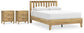 Bermacy Queen Platform Panel Bed with 2 Nightstands