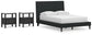 Cadmori Full Upholstered Bed with 2 Nightstands