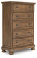 Feddinger King Panel Bed with Mirrored Dresser, Chest and Nightstand