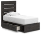 Hollivern Twin Panel Storage Bed with Mirrored Dresser and Chest