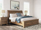 Feddinger California King Storage Sleigh Bed with Mirrored Dresser and Chest
